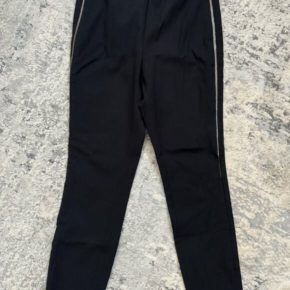 Rag & Bone Black Pants with Gold Zippers - Size 10 - Picture 2 of 8
